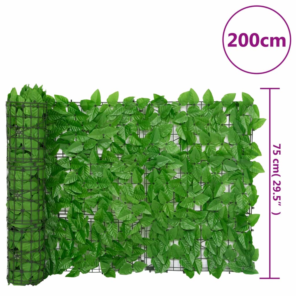vidaXL Balcony Screen with Green Leaves 200x75 cm 6