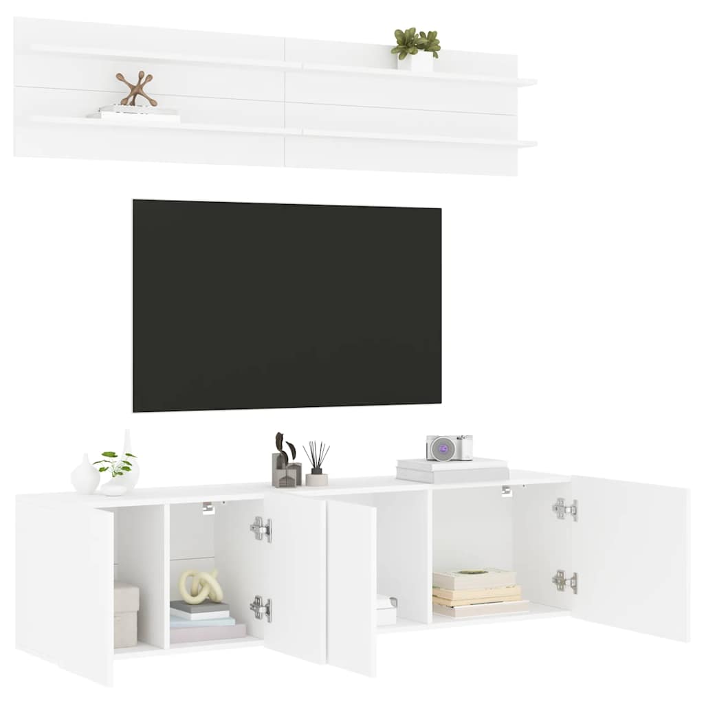 TV Units 6 pcs Engineered wood White
