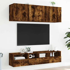 vidaXL 5 Piece TV Wall Units Smoked Oak Engineered Wood 3