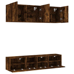 vidaXL 5 Piece TV Wall Units Smoked Oak Engineered Wood 4