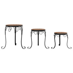 vidaXL Plant Stands 3 pcs Terracotta Ceramic 4