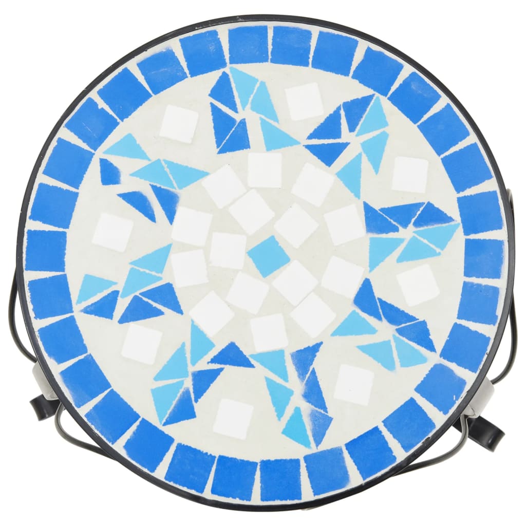 vidaXL Plant Stand | Set of 3 | Blue and White | Powder-coated iron and ceramic 5