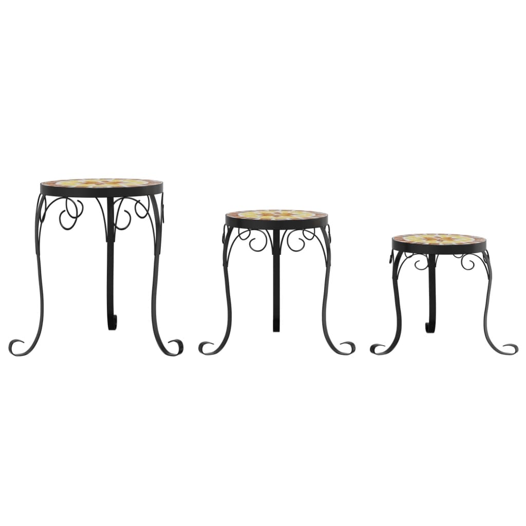 vidaXL Plant Stands 3 pcs Terracotta and White Ceramic 4