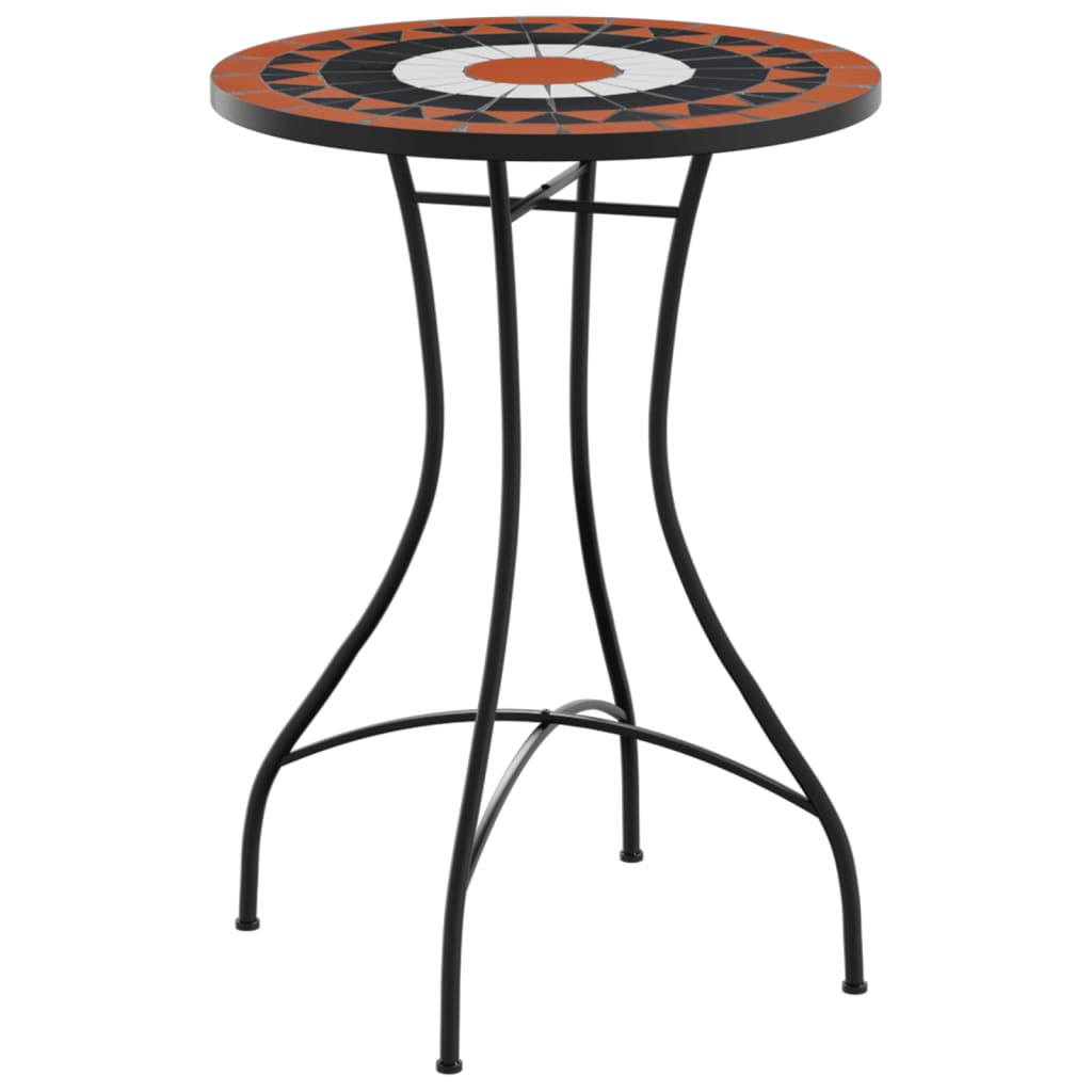vidaXL Mosaic Bistro Table Terracotta and White Ø50x70 cm Ceramic 2