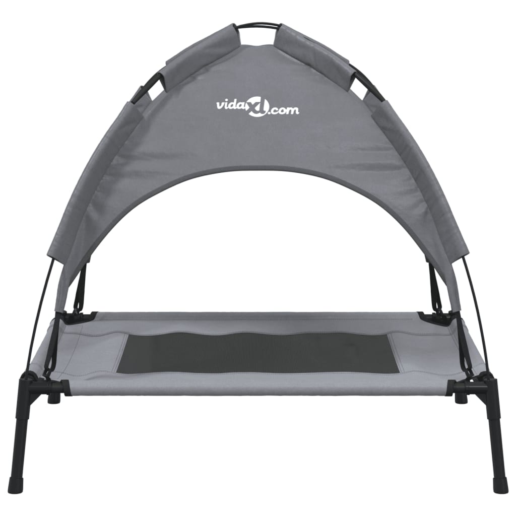 vidaXL Dog Bed with Canopy Anthracite Oxford Fabric and Steel 4