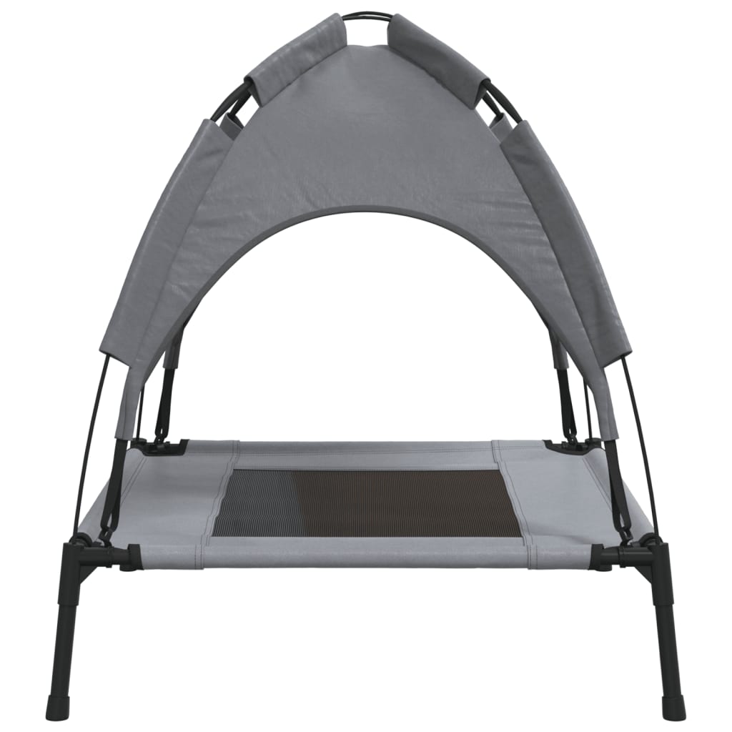 vidaXL Dog Bed with Canopy Anthracite Oxford Fabric and Steel 5