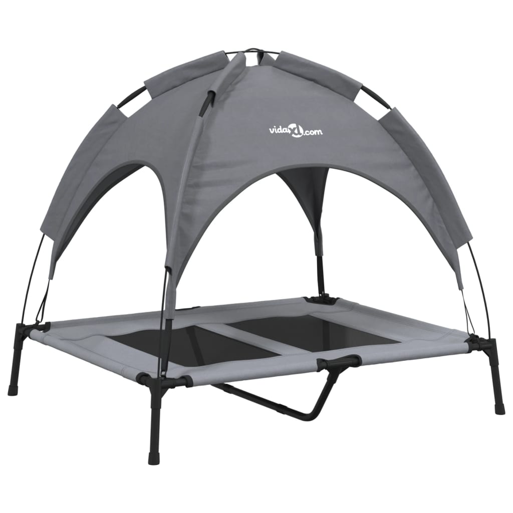 vidaXL Dog Bed with Canopy Anthracite Oxford Fabric and Steel 2