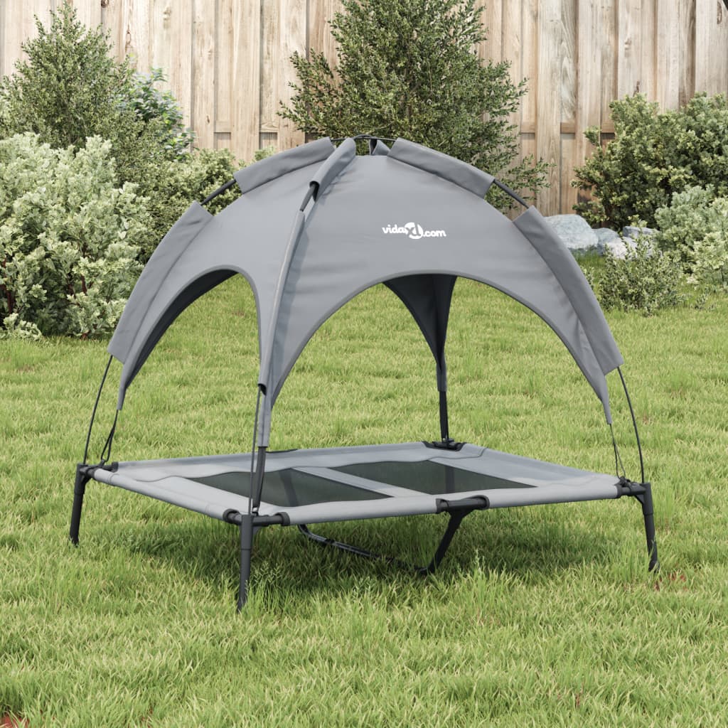 vidaXL Dog Bed with Canopy Anthracite Oxford Fabric and Steel 3