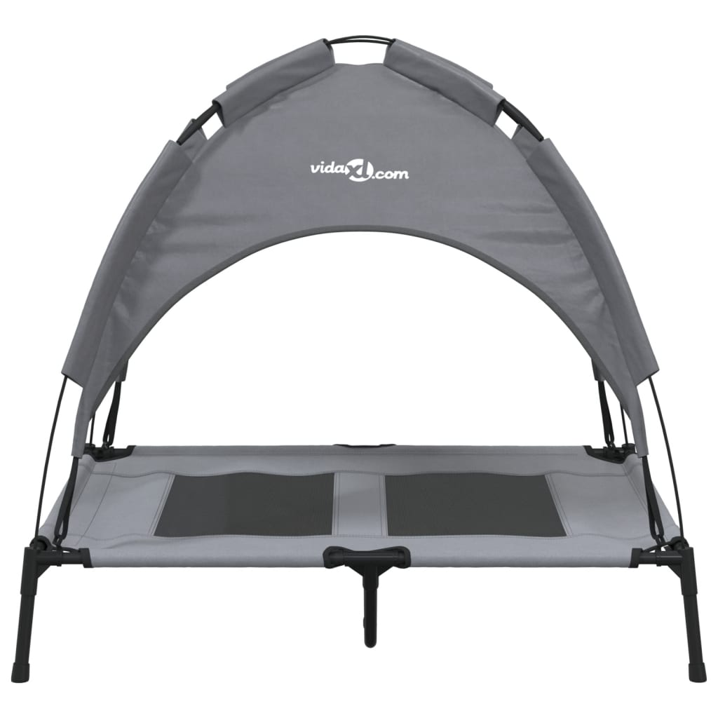 vidaXL Dog Bed with Canopy Anthracite Oxford Fabric and Steel 4