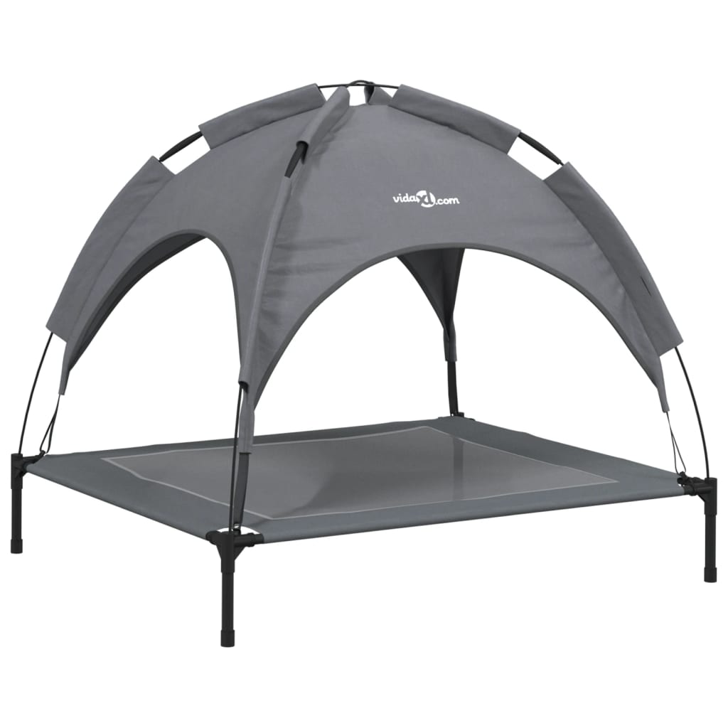 vidaXL Dog Bed with Canopy Anthracite Oxford Fabric and Steel 2