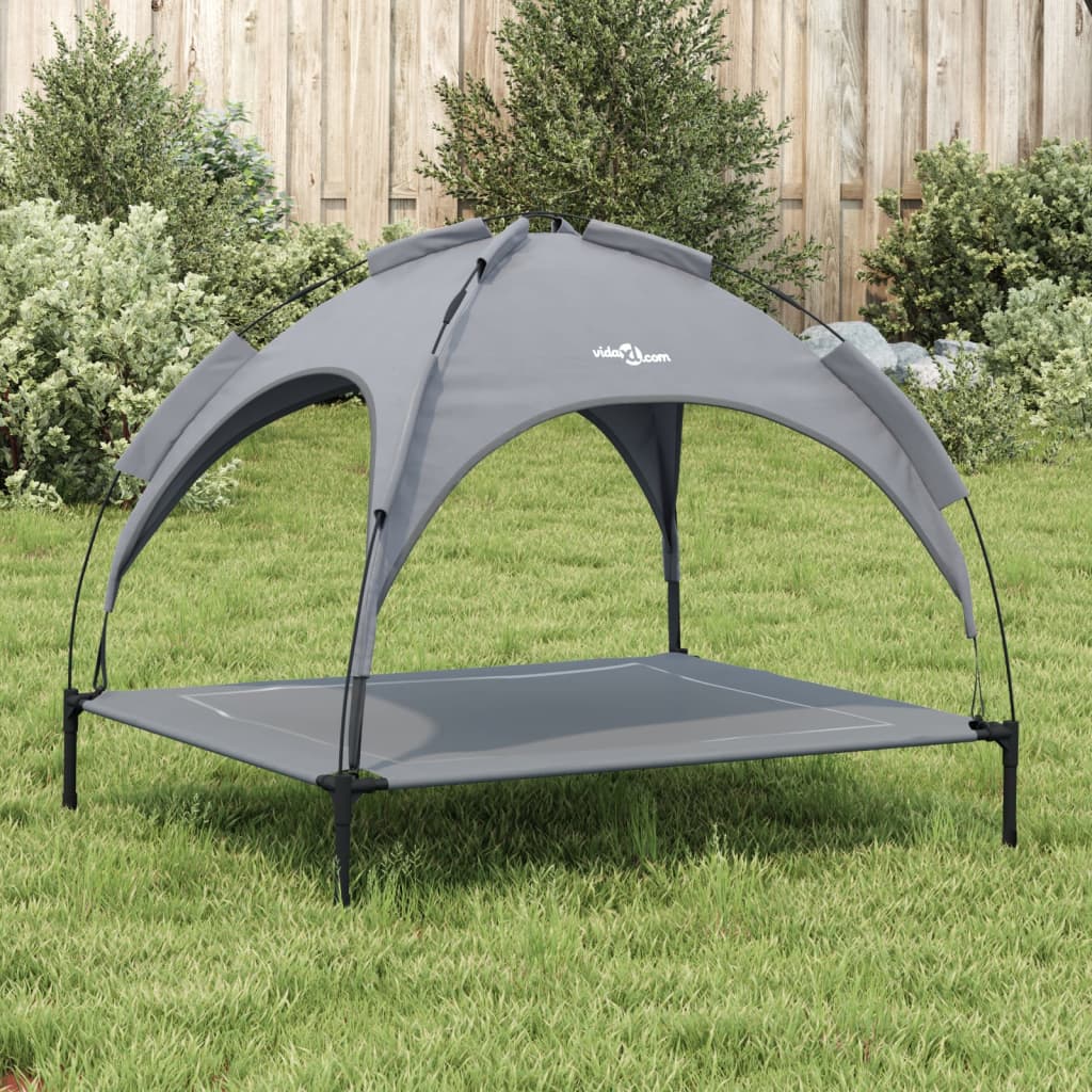 vidaXL Dog Bed with Canopy Anthracite Oxford Fabric and Steel 3