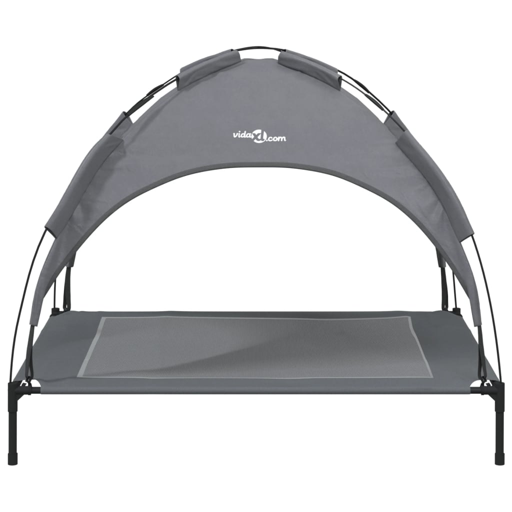 vidaXL Dog Bed with Canopy Anthracite Oxford Fabric and Steel 4
