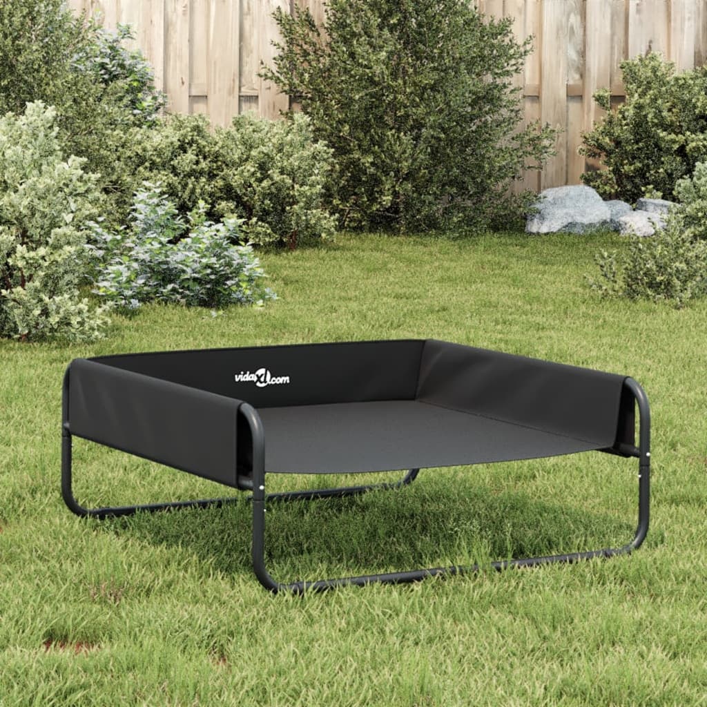 vidaXL Elevated Dog Bed Anthracite Oxford Fabric and Steel 4