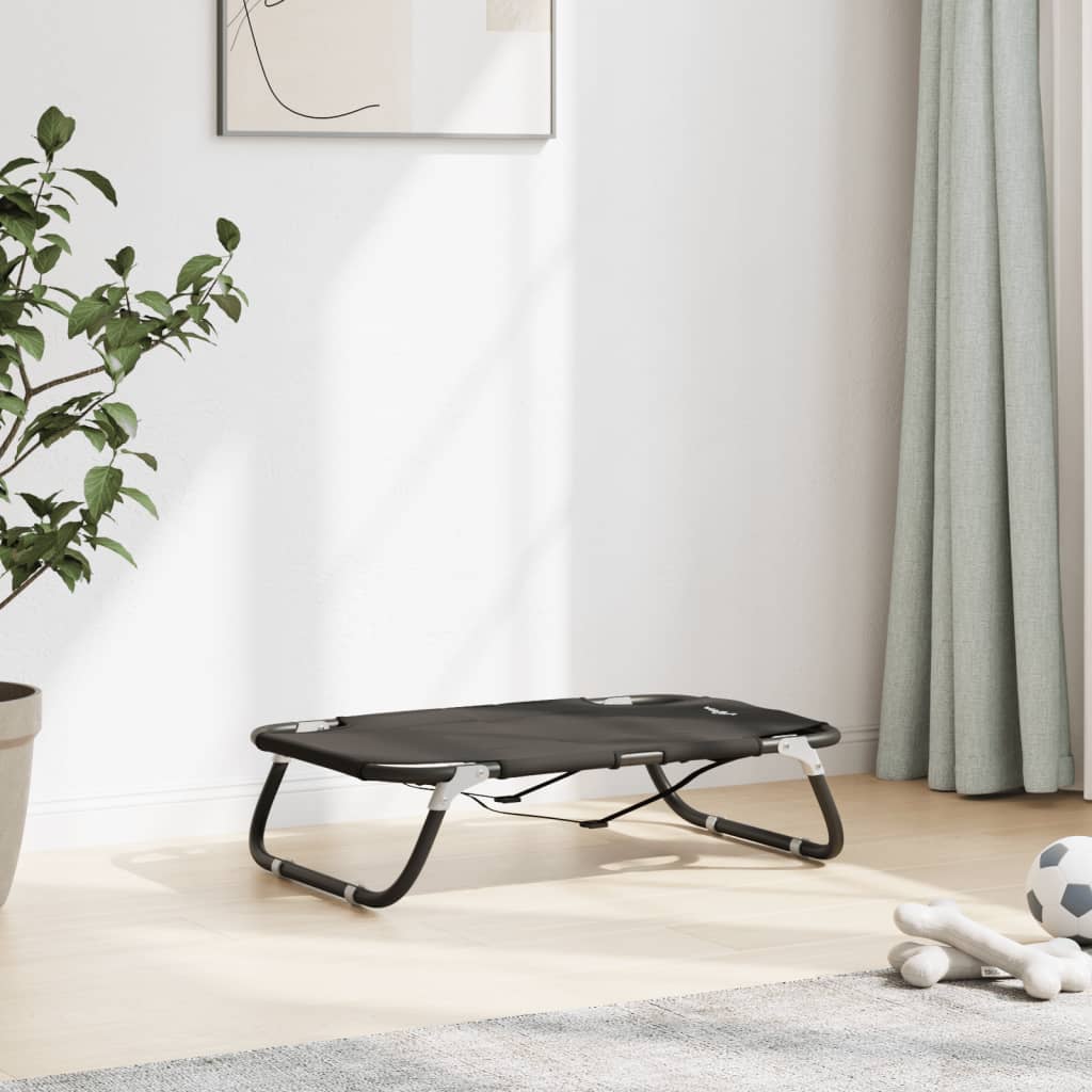 vidaXL Dog Bed Foldable Anthracite Oxford Fabric and Steel 3