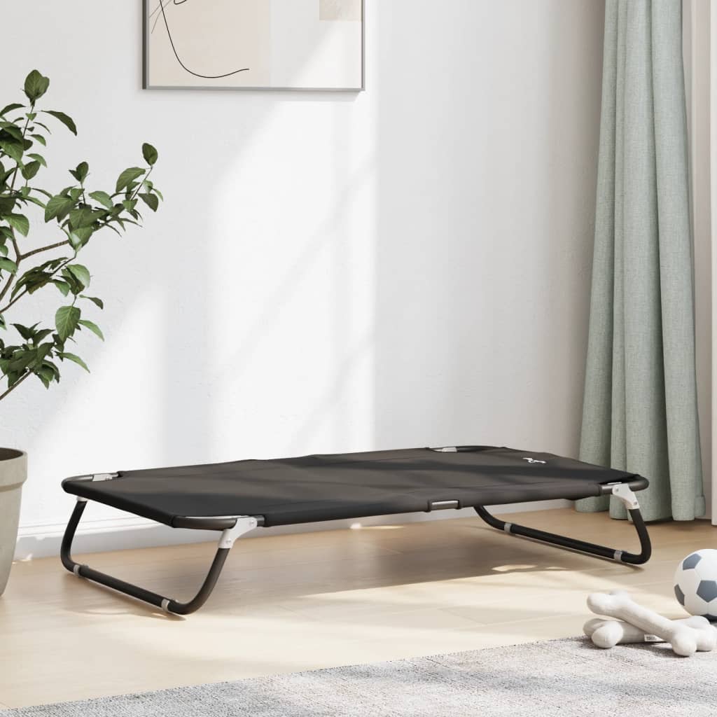 vidaXL Dog Bed Foldable Anthracite Oxford Fabric and Steel 3