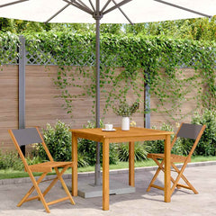 vidaXL Folding Chairs 2 pcs Anthracite Solid Wood Acacia and Fabric 3