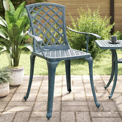 Garden Chairs Cast Aluminium Green 2