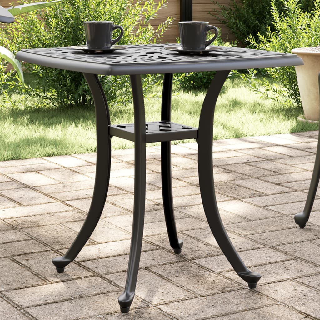Garden Table 53x53x53 cm Cast Aluminium Black