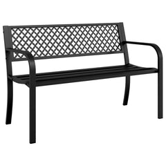 vidaXL Garden Bench 119 cm Black Steel 2