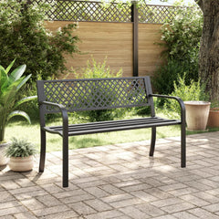 vidaXL Garden Bench 119 cm Black Steel 3