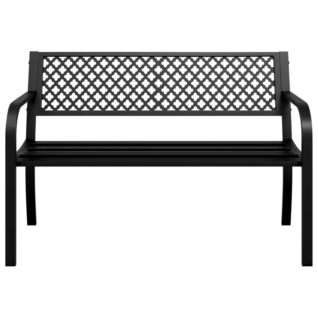 vidaXL Garden Bench 119 cm Black Steel 4