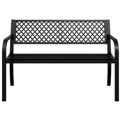 vidaXL Garden Bench 119 cm Black Steel 4