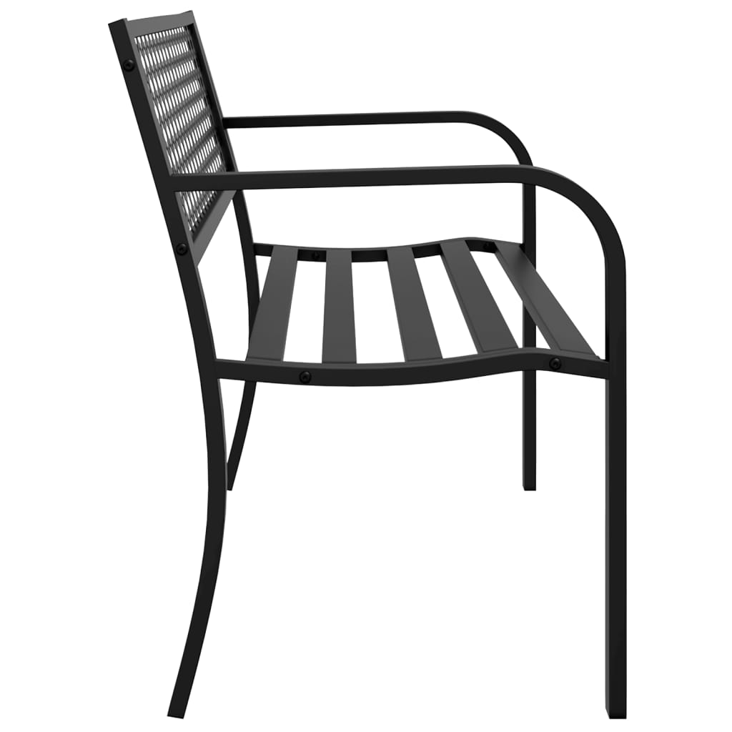 vidaXL Garden Bench 119 cm Black Steel 5