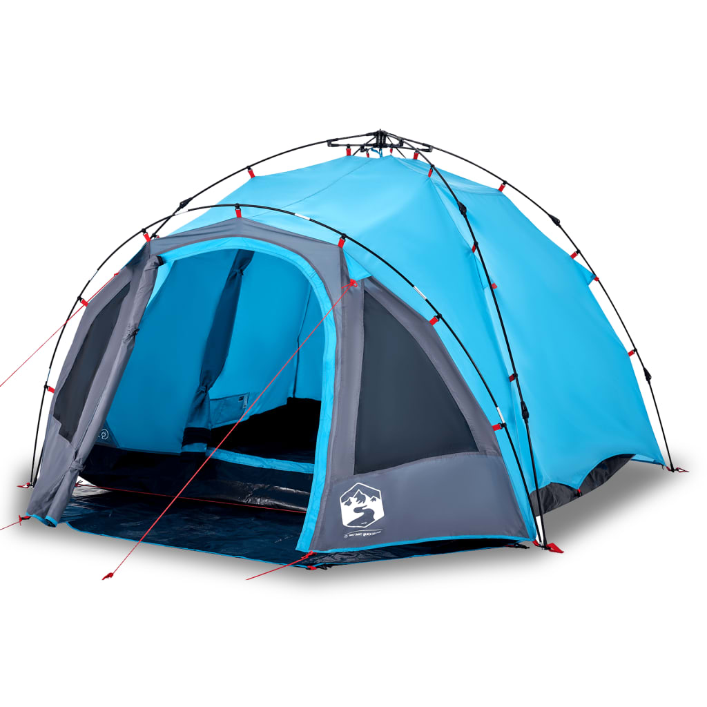 Camping Tent Dome 3-Person Quick Release Blue
