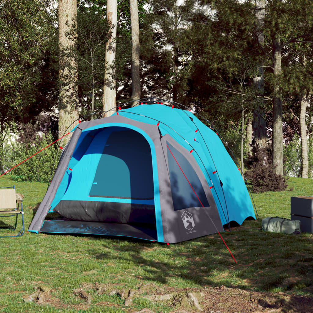 Camping Tent Dome 3-Person Quick Release Blue