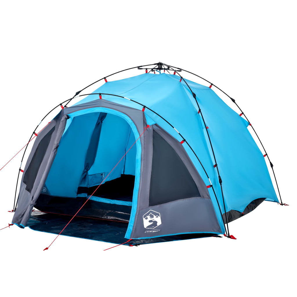Camping Tent Dome 3-Person Quick Release Blue