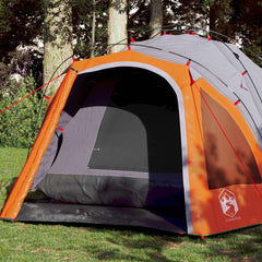 Camping Tent Dome 3-Person Quick Release Grey and orange