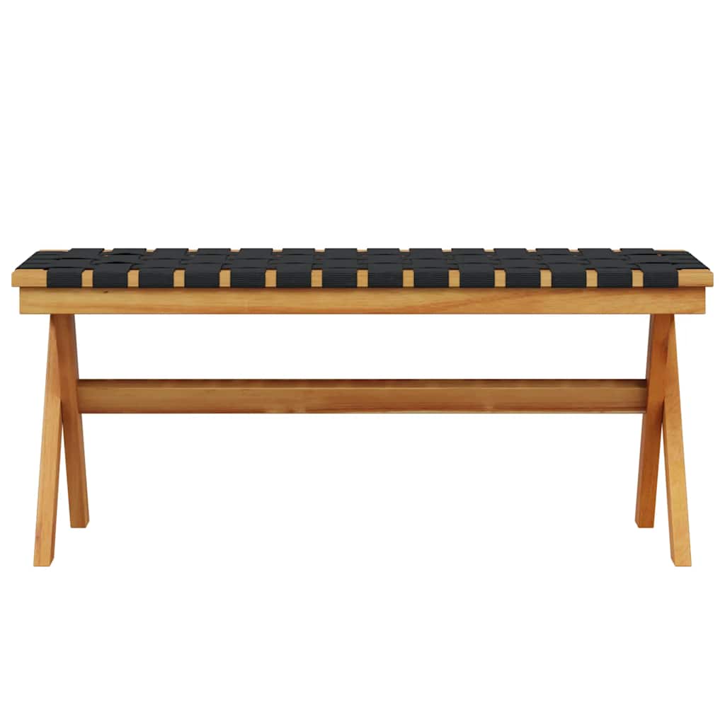 Garden Bench Solid Wood Acacia and Fabric Black 2