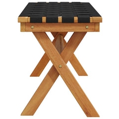 Garden Bench Solid Wood Acacia and Fabric Black 2