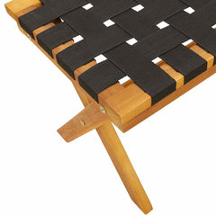 Garden Bench Solid Wood Acacia and Fabric Black 2