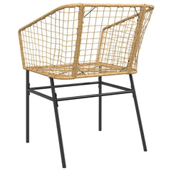 Garden Chairs 2 pcs Poly Rattan Brown