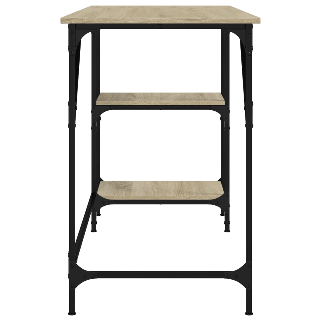 vidaXL Desk Sonoma Oak 120x50x75 cm Metal and Engineered Wood 6