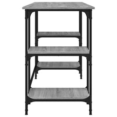 vidaXL Desk Grey Sonoma 140x50x75 cm Metal and Engineered Wood 6