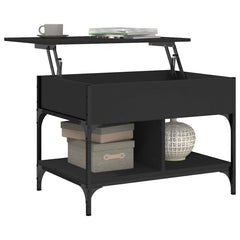 vidaXL Coffee Table Black 70x50x50 cm Engineered Wood and Metal 4