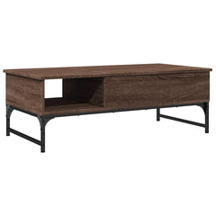 vidaXL Coffee Table Brown Oak 100x50x35 cm Engineered Wood and Metal 2