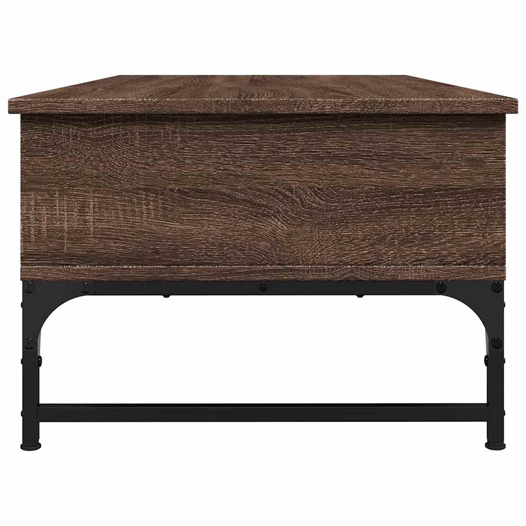 vidaXL Coffee Table Brown Oak 100x50x35 cm Engineered Wood and Metal 6