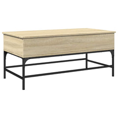 vidaXL Coffee Table Sonoma Oak 100x50x45 cm Engineered Wood and Metal 2