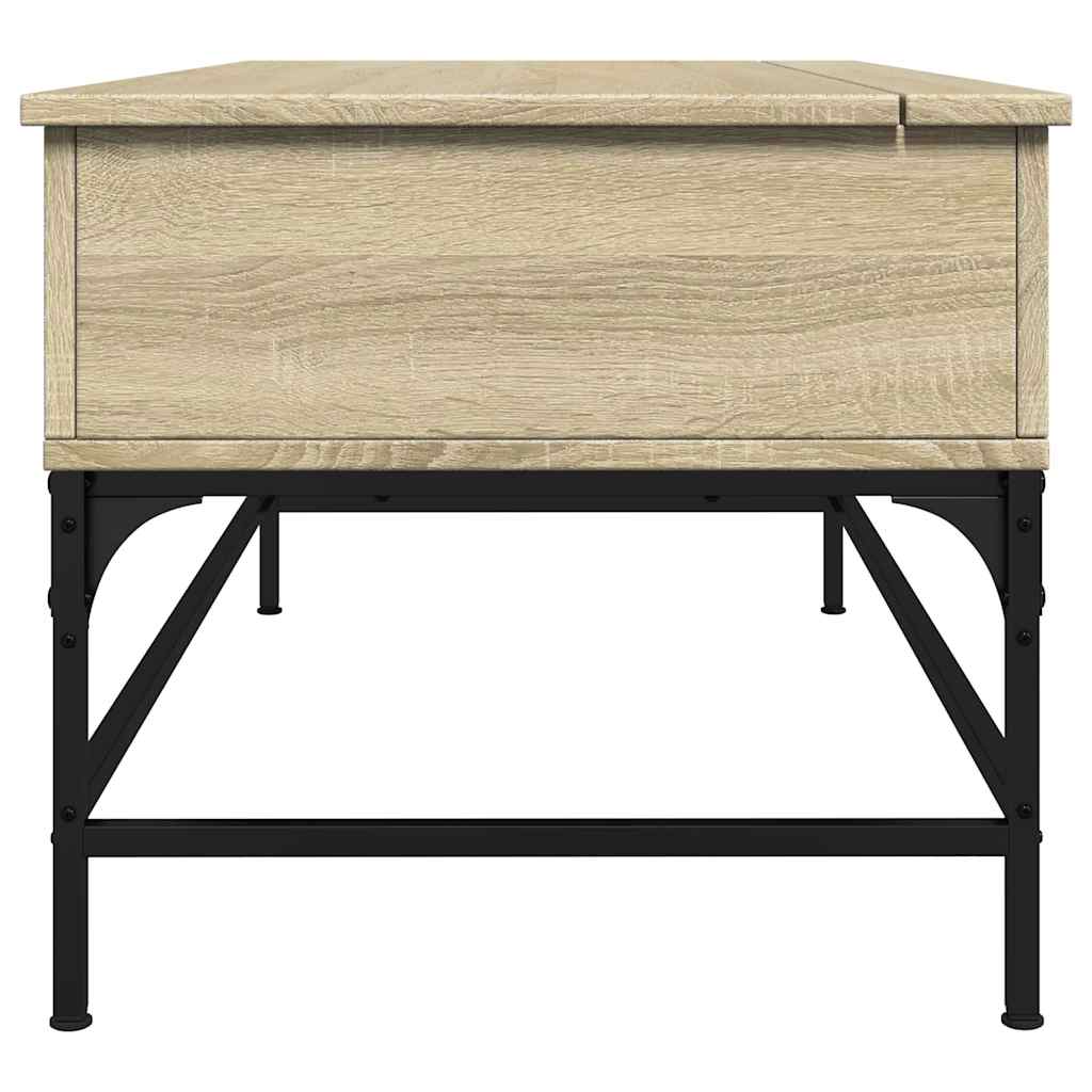 vidaXL Coffee Table Sonoma Oak 100x50x45 cm Engineered Wood and Metal 6