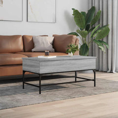 vidaXL Coffee Table Grey Sonoma 100x50x45 cm Engineered Wood and Metal 3