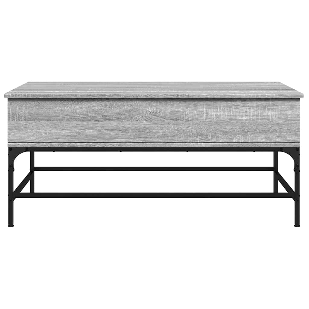 vidaXL Coffee Table Grey Sonoma 100x50x45 cm Engineered Wood and Metal 5