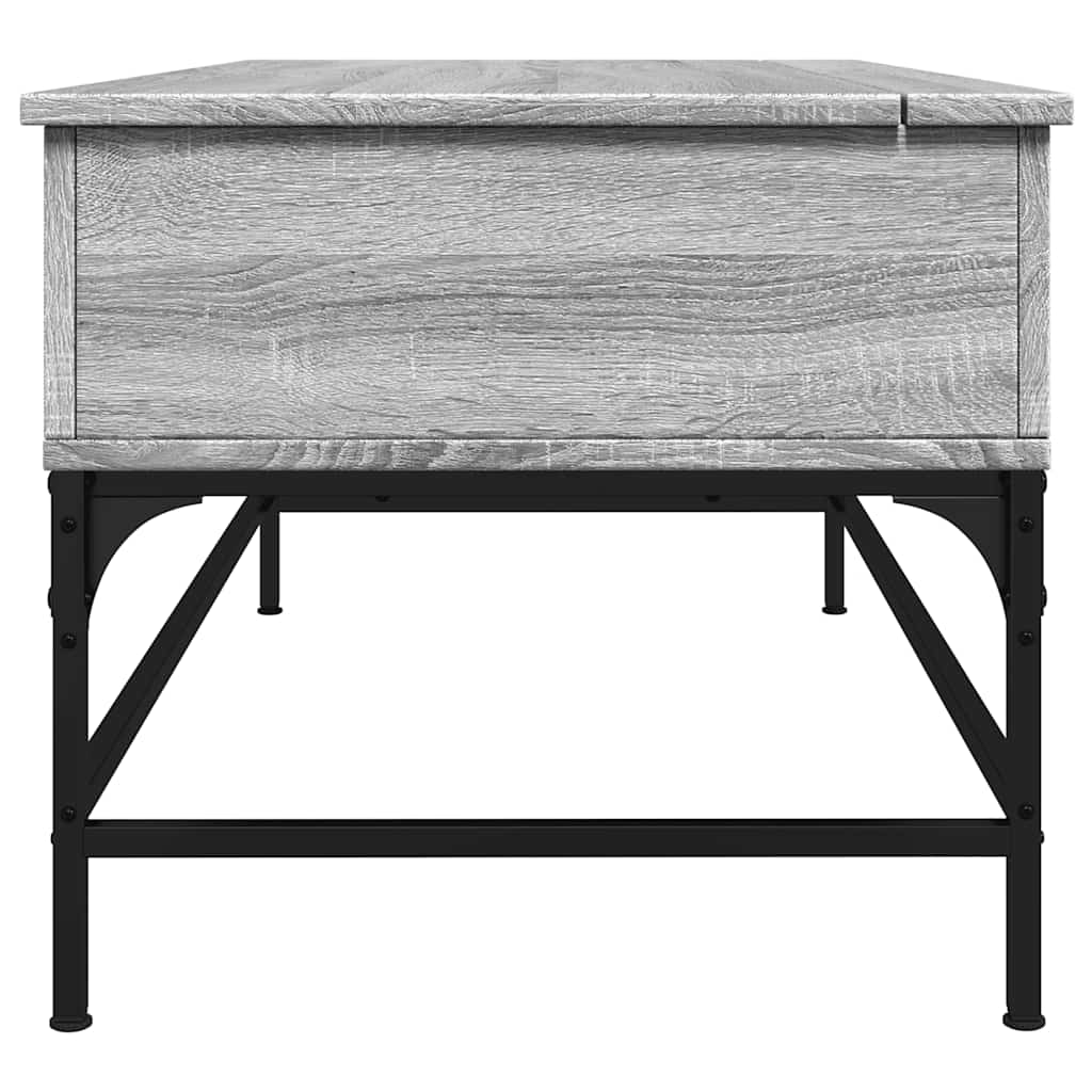 vidaXL Coffee Table Grey Sonoma 100x50x45 cm Engineered Wood and Metal 6