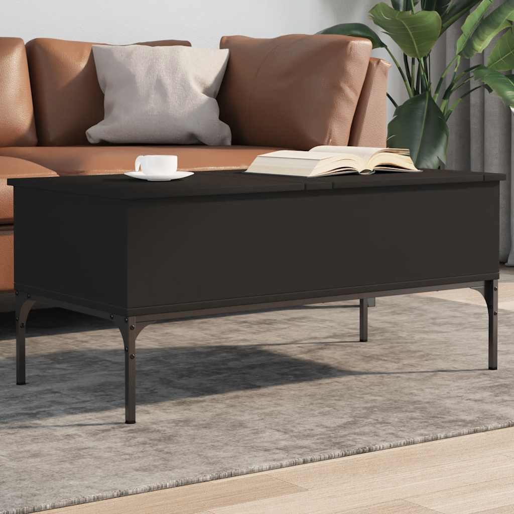 Coffee Table Engineered Wood and Metal in Black
