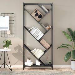 Bookcase 79x30x180 cm Engineered Wood and Metal Black
