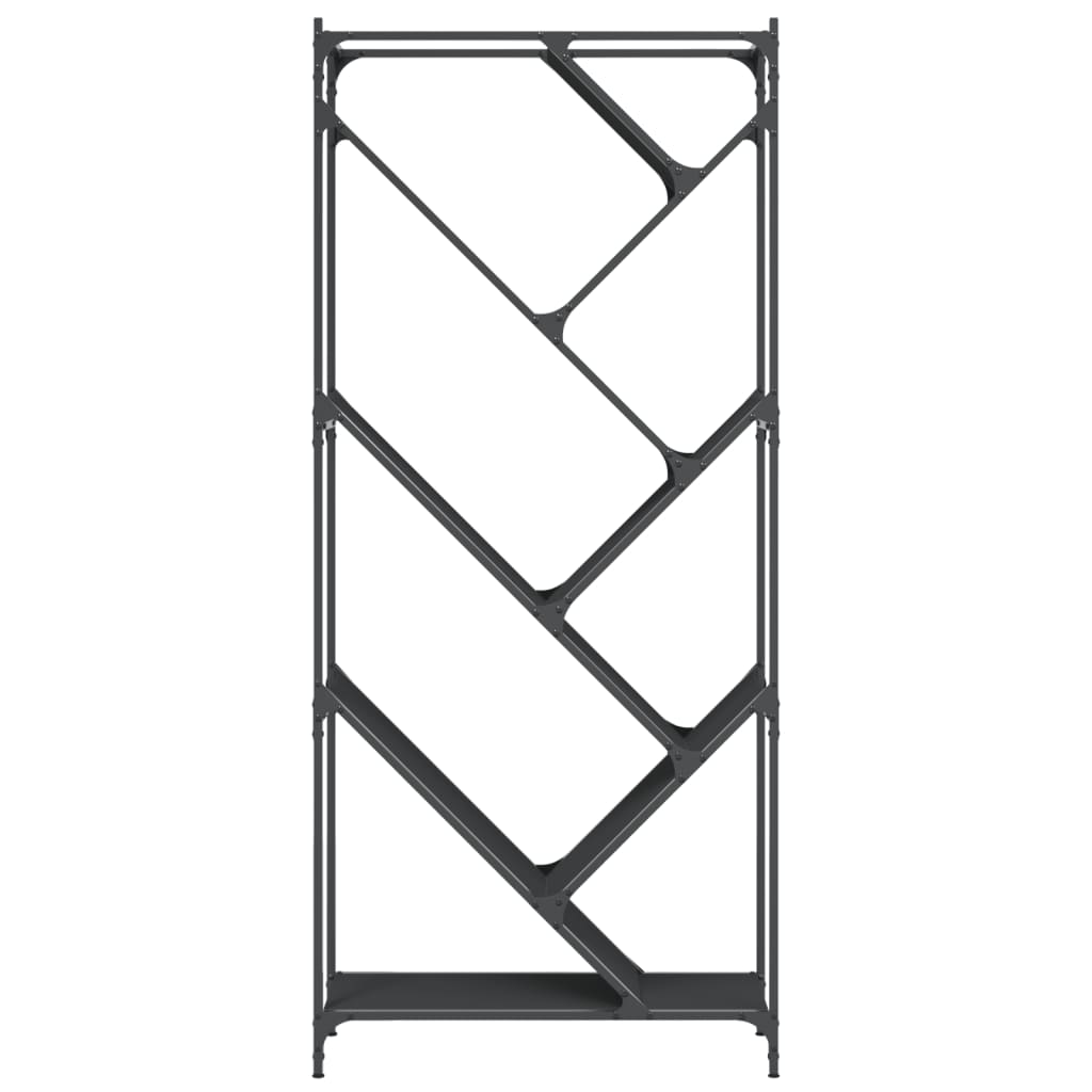 Bookcase 79x30x180 cm Engineered Wood and Metal Black