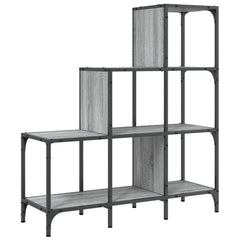 vidaXL Bookcase Grey Sonoma 92x30x102 cm Engineered Wood and Metal 2