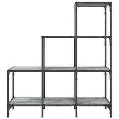 vidaXL Bookcase Grey Sonoma 92x30x102 cm Engineered Wood and Metal 5